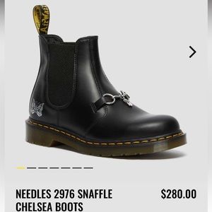 Dr Martens x NEEDLES 2976 SNAFFLE CHELSEA BOOTS - Black - Size US Mens 9